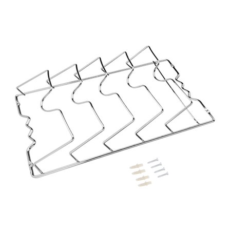 Veggmontert kjøkkenhylle i rustfritt stål for oppbevaring av gryter, bestikk og lokk, 1 stk