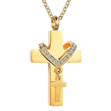 Double Cross Halskjede Bone Ash anheng Box GULL