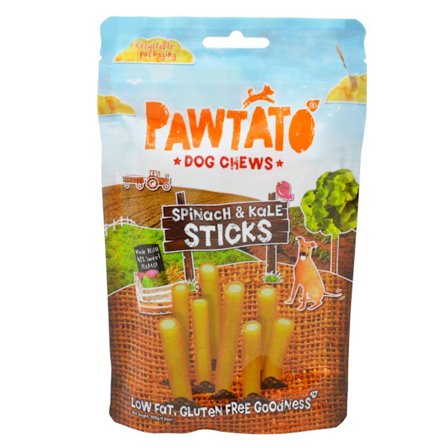 6 x Pawtato Spenat & Grönkål Sticks Vegansk Hundgodis