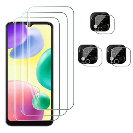 3-PACK Xiaomi Redmi 9C NFC Sk rmskydd Kameralinsskydd 0,3mm