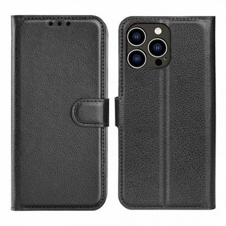 iPhone 15 Pro Plånboksfodral med stativ - Svart