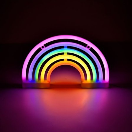 Regnbågseffekt Nattlampa . 30x18cm