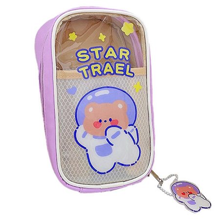 Läpinäkyvä kynäkotelo, PP-vetoketjullinen kynäpussi, meikkipussi