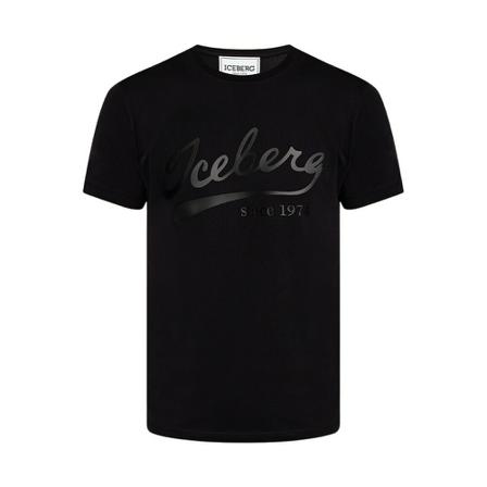 Iceberg Logo T-shirt , Zwart , Heren , Maat: M