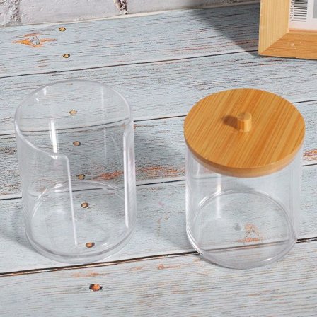 2-i-1 gennemsigtig opbevaringsboks til krydderiglas og vatpinde KLB