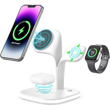 Magsafe-laddare, 5-i-1 induktiv laddningsstation, Apple Magsafe-laddningsstation kompatibel med Iphone 12/13/14/15-serien