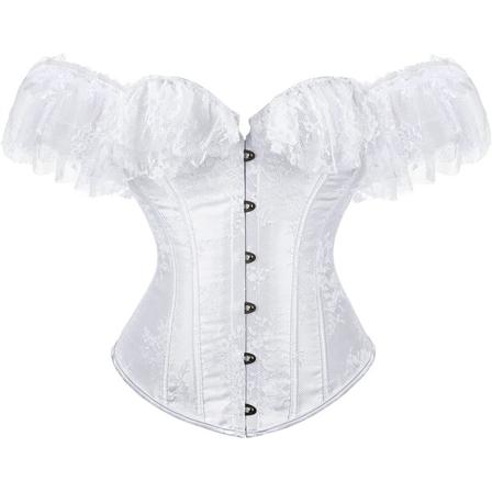 Korsetttopp med ärmar för kvinnor Plus size viktorianska korsetter Bustier snörning