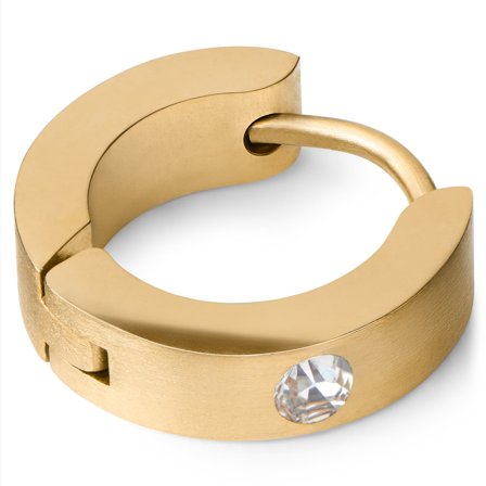 Kullanvärinen rengaskorvakoru zirkoniakivellä for Men