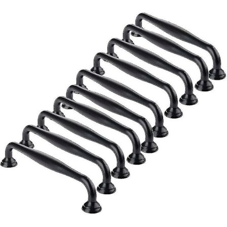 10 st svarta skåphandtag - svarta handtag till köksskåp, dörrhandtag, lådhandtag, sovrum, centrumdistans 96 mm, handtag till garderober qd