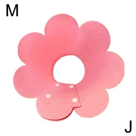 Blomsterkrage i filt for hund og katt, myk kjegle, anti-bitt, justerbar E-krage for valp