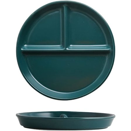Tummanvihreät Keraamiset Jaetut Lautaset Lokerolautanen Aikuisten Ruokavalio
