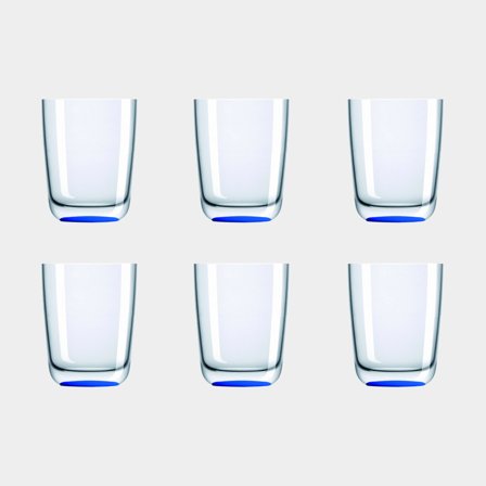 Bicchiere in plastica Palm Verre Highball Bleu Marine, antiscivolo, trasparente/blu, 42 cl, confezione da 6