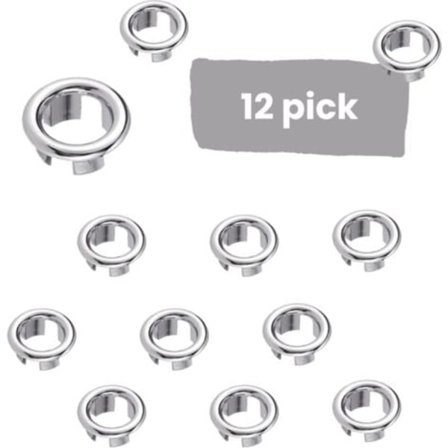 Overløpsring for vask, 12 stk. Overløpsring for vask, Overløpsringer for vask, for badekar, kjøkken, vask