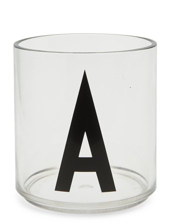 Design Letters Kids Personal Drinking Glass A-Z - White - Ø7CM