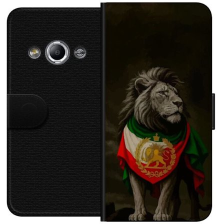 Kompatibel Tegnebogsetui til Samsung Galaxy Xcover 3 Løveportræt draperet i iranske farver og kejseremblem