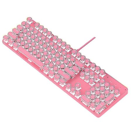 Real Mechanical Keyboard Cute Girl Heart Pink 104 Keys Led Backlit Gaming Keyboard For Gaming And Typing,compatible For Mac/pc/laptop