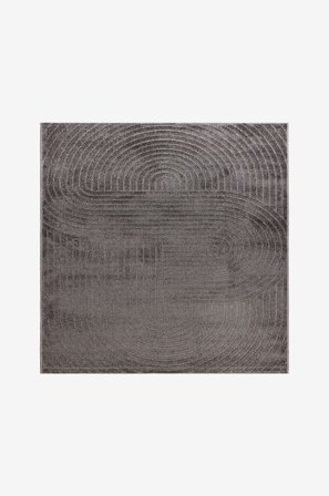 KM Home - Fladvævet tæppe Hawaii - Grå - Fladvævede tæpper - 240X240 - Fra Homeroom