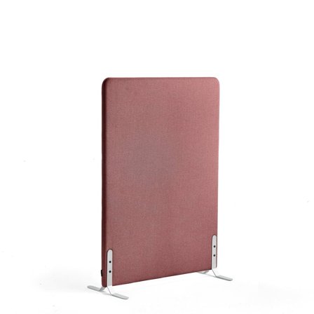 Skærmvæg ZONE, 1360x1000x46 mm, stof Rivet, hvide ben, blomme