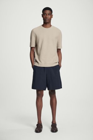 COS Men's Pima Cotton Elasticated Shorts in Blue