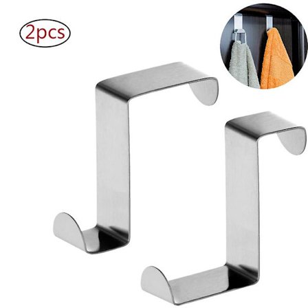 Tatkraft Seger 6-pak håndkleholdere, håndklekroker i rustfritt stål, sølv, uten boring