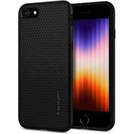 Spigen Liquid Air-etui til iPhone 7 / 8 / SE 2020 / SE 2022 - Sort