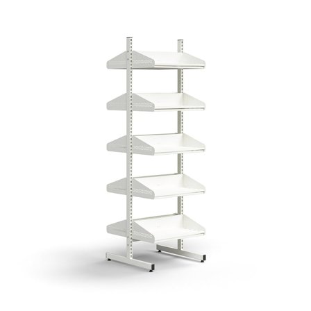 Cloakroom unit ENTRY, basic floor unit, 10 shoe shelves, 1800x600x600 mm, white