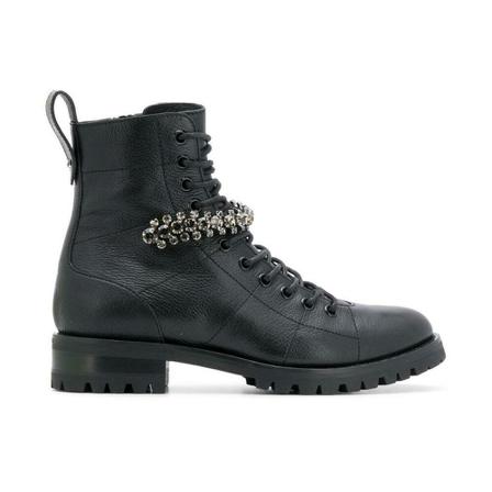 Jimmy Choo, Cruz Leather Ankle Boots Zwart, Dames, Maat:36 EU