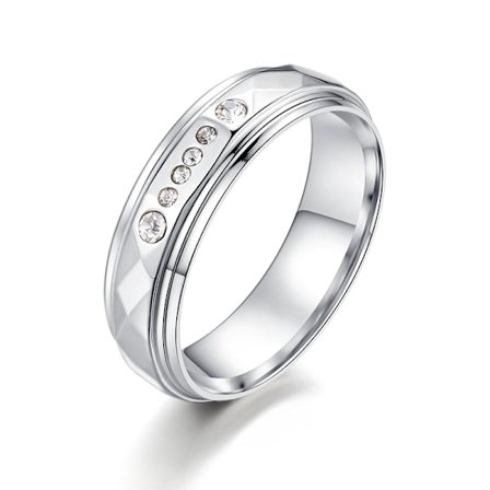 Rostfritt stål ring CZ