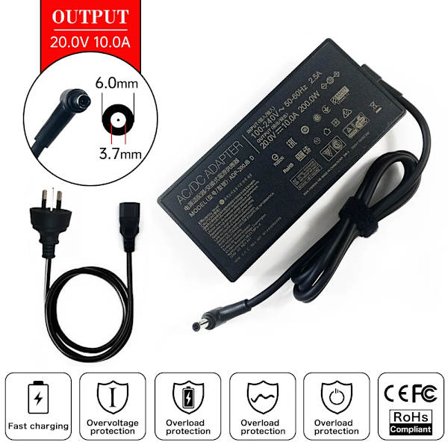 20V 10A 200W AC-adapteri laturi ASUS TUF Gaming F15 FX506HM FX507ZCB(A02) TUF506HM TUF506HC FX507ZE FX505GD FA506QR -kannettavalle