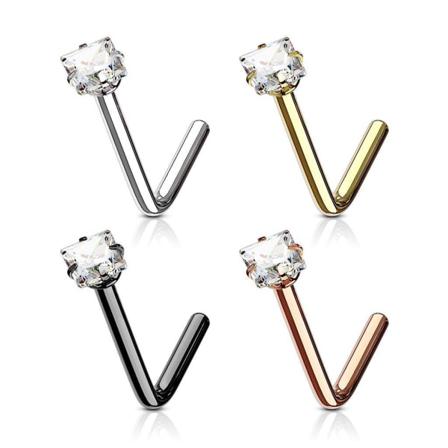 Pack Med 4 L- Näspiercing I 316lstål Med 3 Mm Runda Cz