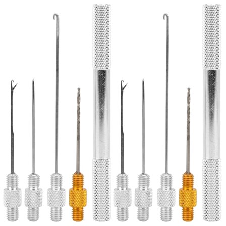 2 Set Fiske Bete Nål Verktyg Handtag Harpun Nål Lås Nål Borr Punch Nål Kit