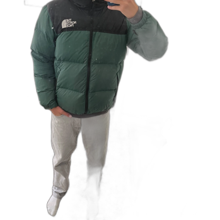 Grön The North Face pufferjacka s