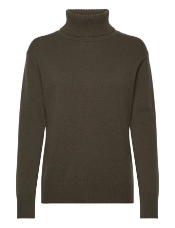 Rwlaica Cashmere Ls Roll Neck Green Rosemunde