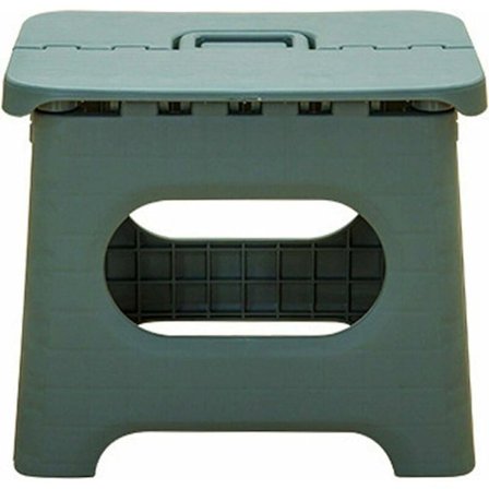 Fällbar pall med handtag, bärbar och hopfällbar liten plastpall (L, grön)