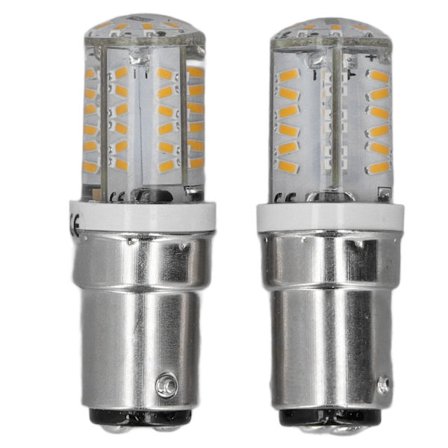 2-pak BA15D LED-pærer, superkraftige LED-erstatningspærer, varmt hvidt lys, 270 lumen, 220 V, 3 W, 57 LED-pærer [mån]-FX-