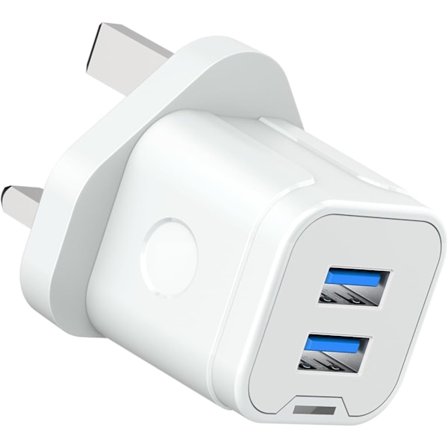 iPhone USB-pistoke, kaksois-USB-laturipistokesovitin UK 3-nastainen verkkolaturi kaksoisportti