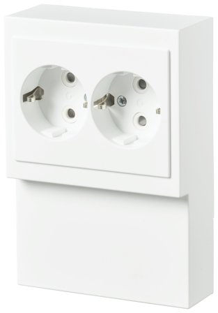 ABB 402EL-884 Vägguttag 2-vägs, vit, jordad, Strömbrytare & vägguttag