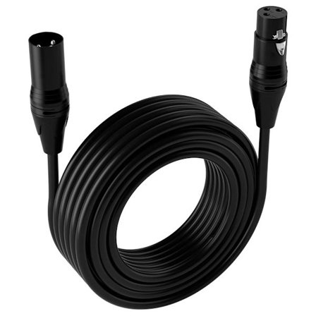 XLR-johto uros-naaras 3-napainen tasapainotettu 1M/3M/5M Musta, hapeton kupari + PVC mikrofoneille, PA- ja studiokäyttöön 3 m