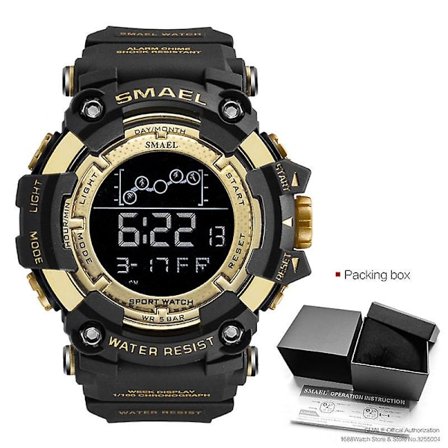 Smael Military Sports Digital Watch For Herr Vattentät Led Bakgrundsbelysning Armbandsur Vecka Datum Väckarklocka Relogio Reloj
