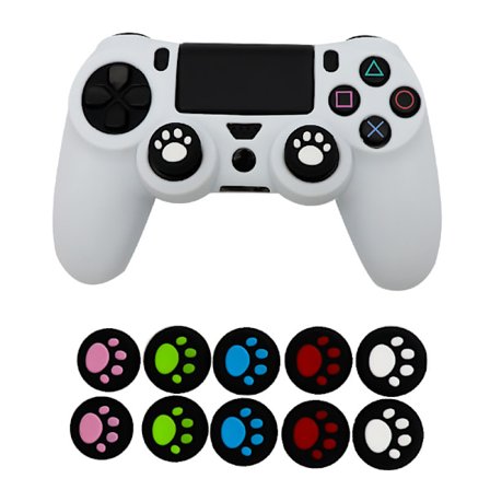 PS4-handkontroll knappskydd - kattfotmönster, PS5/PS4/PS3/One/360/XSX kattfot joystickskydd, 5 färger tillgängliga