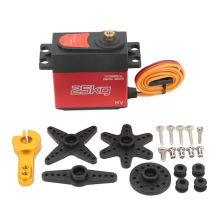 Digital Servomotor 25 kg Vandtæt Metalgear 180 Graders Kontrolvinkel til Robot RC Bil Rød