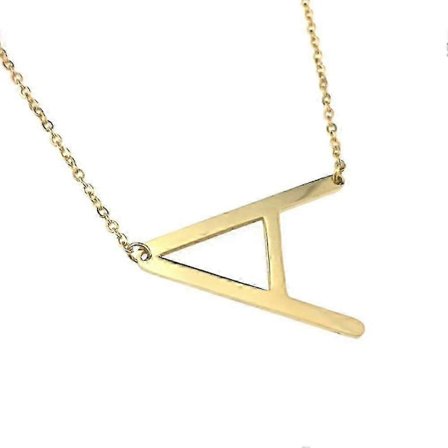 Farfi A-Z Förgylld Stålhänge med Stort Initialbrev - Halsbandssmycke