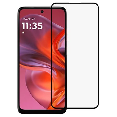 SKALO Motorola Moto G05 FULL-FIT Hærdet Glas Skærmbeskyttelse - Sort