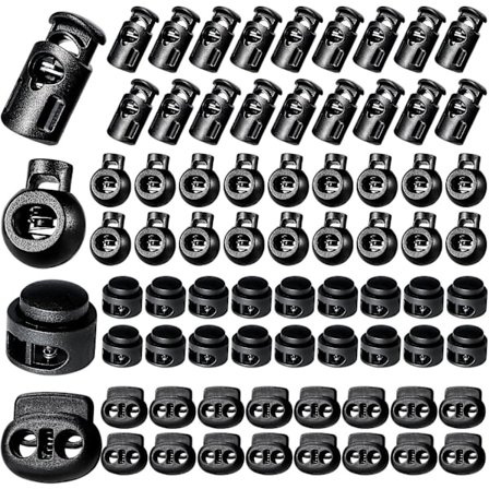 160 stk Plast Snørelås Enkel Dobbelt Hul Fjederstop Stop for Dragsko Skosnøre Væske Mere 4 Stilarter