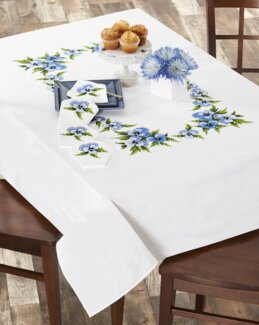 Broderipakke Duk Blå stemorsblomster - Duftin