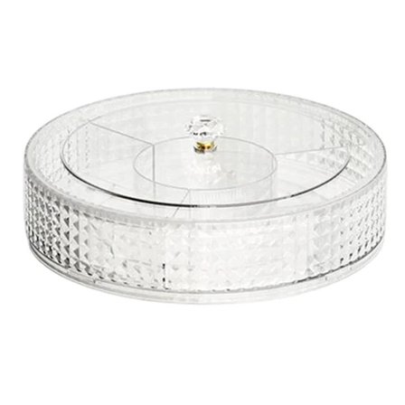 Fruktfat, Oppdelt serveringsbrett med lokk, Rundt fat Matbeholder, Romdelt boks Klar Organizer