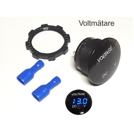 Voltmätare 3-33v rund DC Digital för bil båt husvagn husbil mc