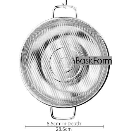 Grosse GR?SSE Micro-Perforierte Sieb mit Gro? Griff und Basis Edelstahl 28,5 cm,MEHRWEG