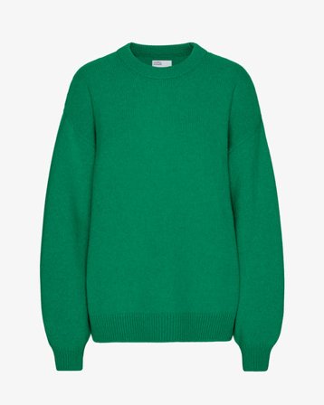 Oversized Merino Wool Crew - Kelly Green