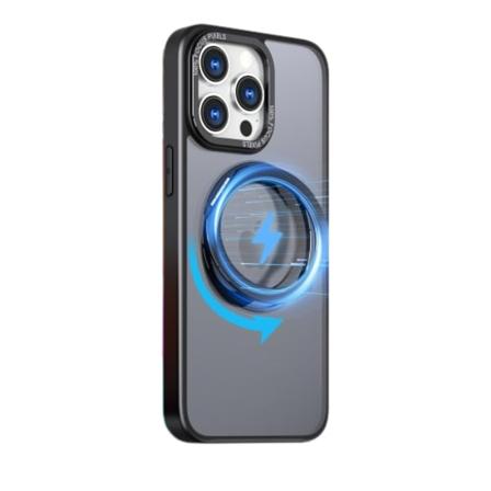 Magnetiskt skyddande telefonfodral med osynligt stativ för iPhone iPhone 15 Svart 15x7.5x1 cm